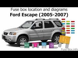 2006 ford escape fuse diagram battery junction box. Fuse Box Location And Diagrams Ford Escape 2005 2007 Youtube