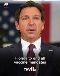 Florida announced that the state's Department of Health will be working to  end all vaccine mandates. #thv11 #politics #news #mandate #health