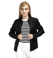 Spring Womens Leather Jacket Women Faux Leather Coat Short Light Weight Casual Jackets Black37 Ce1856c8dd5