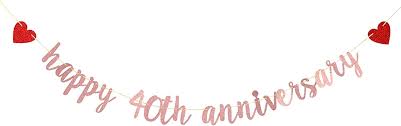 Happy 40th anniversary to my husband. Buy Rose Gold Happy 40th Anniversary Banner For 40th Wedding Anniversary 40th Anniversary Party 40th Birthday Party Decorations Online In Hong Kong B081shgr6g