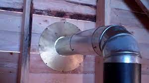How to install a wood stove pipe through a wall. Garage Build Day 14 Woodstove And Chimney Youtube