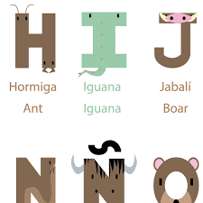 Es besteht aus 27 buchstaben ( . Spanish Alphabet Animal Graphic Art Canvas Painting Nursery Wall Picture Spain Education Poster Print Kids Room Wall Art Decor Painting Calligraphy Aliexpress