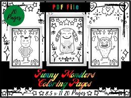Plus, it's an easy way to celebrate each season or special holidays. Funny Monsters Coloring Pages For Kids Adorable Monsters Coloring Sheets Pdf Teaching Resources
