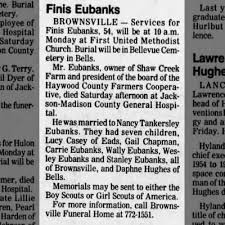 Obituary for Finis Eubanks (Aged 54)