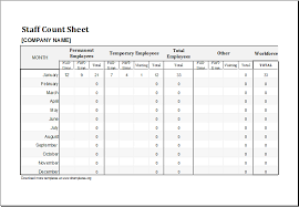 The weekly employee attendance template lets you track employee attendance by week. Staff Count Sheet Template For Ms Excel Excel Templates