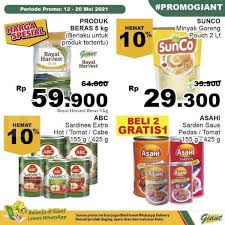 Giant swalayan mengeluarkan promo akhir pekan dengan harga yang spesial khusus akhir pekan. Promo Jsm Giant 15 Mei 2021 Ada Diskonan Weekend Hingga 35