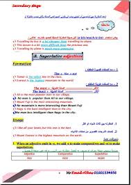 ملخص قواعد اللغة الانجليزية للصف الثاني الثانوي ترم اول ملزمتي