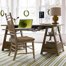 Wood Desk With A Saw Horse Silhouette And Drop Front Keyboard Compartment Product Saw Horse Deskconstruction Mate Home Furniture Decor