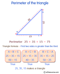 All we need to do is add the length of the sides together. C Exercises Calculate The Perimeter Of The Triangle W3resource