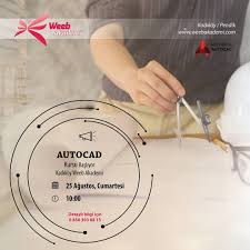 Autocad Kursu Basliyor 25 Agustos Cumartesi 10 00 14 00 Kadikoy Weeb Akademi Autocad Makine Insaat Ele In 2020 Electronics Electronic Products Pad