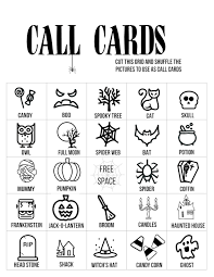 When the caller pulls an image out of the box or hat and it is on a player's board, the player colors that image. Halloween Bingo Printable Game Cards Template Paper Trail Design