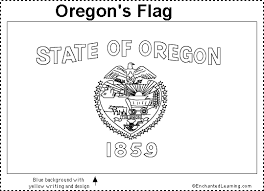 The 2 main colors in the oregon flag are #002a86 and #ffea0f.the oregon flag width is 1.7 times the height. Oregon Flag Printout Enchantedlearning Com