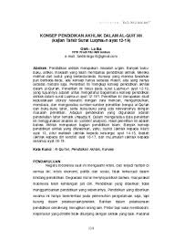 Dapatkan penjelasan bukan hanya jawaban. Konsep Pendidikan Akhlak Dalam Al Qur An Kajian Tafsir Surat Luqma N Ayat 12 19