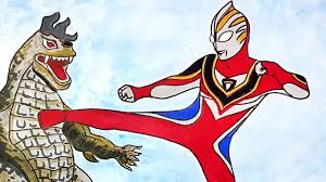 Mewarnai gambar ultraman kreasi warna. Draw Ultraman Gaia Vs Monster Drawing And Coloring For Kids Tim Tim Tv Youtube