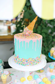 Ice Cream Inspired Birthday Party Kara S Party Ideas Summer Birthday Cake Ice Cream Birthday Party Party Cakes