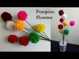 Diy Pom Pom Flowers How To Make Pompom Flowers Yarn Flowers Home Decoration Ideas Sapna Creations Youtub In 2020 Pom Pom Flowers How To Make A Pom Pom Yarn Flowers