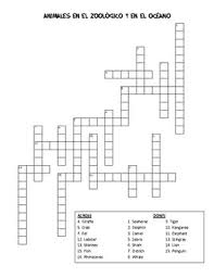 Click to load the second list on a single list puzzle. Zoo Ocean Animal Crossword Puzzle By Hey Miss Senorita Black Tpt