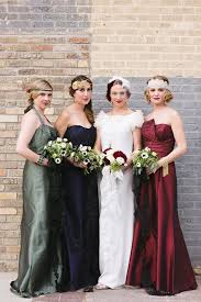 Roaring Romance Wedding Inspiration Ruffled Bella Bridesmaid Dresses Mismatched Bridesmaid Dresses Bridesmaid