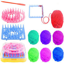 You will need yarn, a knitting loom and if you want, a knitting hook. Pralb Weaving Loom Kit 16pcs Frame Looms 8 Colors 184 Ft Knitting Wool Round Square Knitting Looms Craft Kit Multi Color Instructions Included Buy Online In Bahrain At Bahrain Desertcart Com Productid 108850370