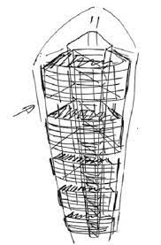 As seen in the initial process drawings, 30 st. Commerzbank Hq Tower Frankfurt Expedition Workshed