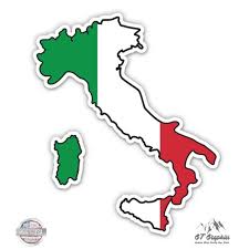 The flag of italy with a shield divided into four squares representing the four maritime republics: Italy Map Flag Country Shape 12 Vinyl Sticker Waterproof Decal Walmart Com Walmart Com