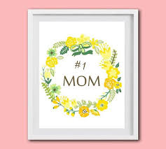 Mom Printable Art Mom Wall Art Decor Mom Digital Print Yellow Floral Design Mother S Day Gift Digital Wall Decor Home Ar Mom Art Wall Art Decor Printable Art