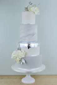 Silver Marble Wedding Cake By Blossom Tree Cake Company Harrogate North Yorkshire Marble Cake Silver Wedding Cake Metallic Wedding Cakes Modern Wedding Cake
