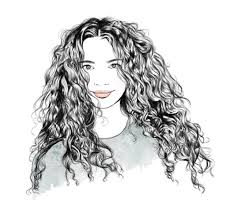 Curly Hair Illustration By Inga Campbell Types Of Curls Curly Hair Photos Layered Curly Hair