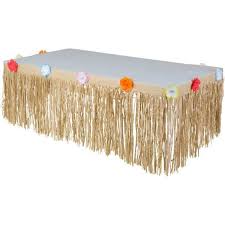 Natural Grass Paper Table Skirt 9ft X 15in Luau Decorations Holiday Party Supplies Kids Party Supplies