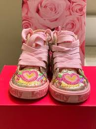 Cute Kids Pink Embellished High Top Shoe Size 4 Fashion
