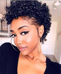 Short black pixie cut with high bangs. 25 Cute Short Curly Hairstyles For Black Women To Try In 2020