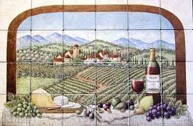 kitchen backsplash painted tile murals