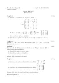 Der rang eines vektorsystems (v1,. Lineare Algebra I 124152 Hhu Studocu