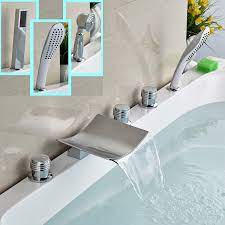 Not sure what roman tub faucet to choose? Modern Deck Mount Waterfall Faucet Bathroom With Shower Widespread 3 Handles Roman Tub Faucet Chrome Finish Tub Faucet Bathroom Faucet With Showerroman Bathroom Aliexpress