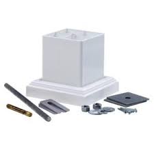 Veranda 5 In X 5 In Vinyl Fence Post Concrete Mount 125960 At The Home Depot Mobile Vinyl Fence Fence Post Concrete Posts