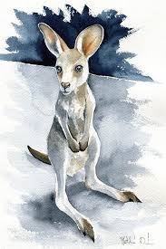 Little Kangaroo Art Print By Dora Hathazi Mendes Kangaroo Art Art Australia Animals