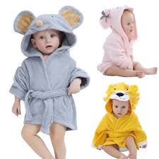 Cute Lovely Children S Bathrobe Baby Bath Towel Home Clothes For Baby With Hat Cotton Towel Baby