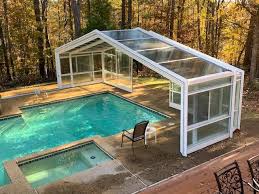 Browse our ideas on how indoor swimming pools are quickly becoming incredibly popular, thanks to the many advantages and. Georgia Pool Enclosure Manufactured By Roll A Cover Indoor Outdoor Pool Small Indoor Pool Pool Houses