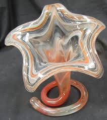 Reserved for a, custom lampwork blown glass, odd witch ball, etched glass ornament, perfectly flawed blown glass orb, indent ornament. Sold Price Vintage Murano Style Blown Glass Lily Flower Vase 7 1 2 D X 7 H Ec April 3 0120 6 00 Pm Edt