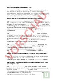 Unsere position ist irgendwo und die position des bildpunktes der sonne ist gaanz irgendwo anders. Arbeitsblatt Beleuchtung Und Erwarmung Der Erde Geographie Anderes Thema