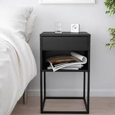 Buy small & mirrored designs. Vikhammer Bedside Table Black 40x39 Cm Ikea