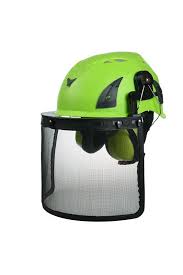 Green Construction Safety Helmet With Face Shiled For Industrial Worker Tree Care Worker Etc Our Website Is Www Helmetsuppli Safety Helmet Helmet Face Shield