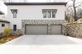 Home Builder Tulsa Ok Modern Contemporary New Construction With Siding And Stone Metal Awnings Over W Home Builders Building A House New Home Construction