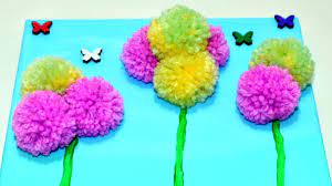Pretty diy tissue mini pom pom or tissue paper flower gift toppers are easy to make with my full free tutorial! 3d Pom Pom Flowers Canvas Yarn Diy Art Craft How To Make It Room Decor Idea Tutorial Hack Gift Wall Youtube