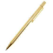 Cartier pen santos c logo gold motif stylo bille must ii. Santos De Cartier Gold Plated Ballpoint Pen Cartier Tlc