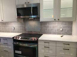 Backsplash & wall tile trim (103). Bulevar Grey Ceramic Wall Tile 4 X 12 In Farmhouse Style Kitchen Cabinets Kitchen Cabinet Styles Kitchen Tiles Backsplash