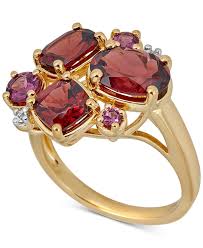 Macy S Multi Gemstone Cluster Ring 4 5 8 Ct T W Ring In 14k Gold Plated Sterling Silver Reviews Rings Jewelry Watches Macy S Silver Garnet Gold Plated Sterling Silver Cluster Ring
