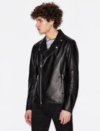 Visit the ax armani exchange store. Armani Exchange Leather Jacket Blouson Jacket For Men A X Online Store