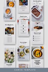 Food Blogger Instagram Set Canva Recipe Book Design Food Blogger Cookbook Design
