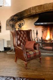The Dream Chair Leather Georgian Wingchair With A Fabric Tartan Seat By James And Rose Bespoke Upholstery Ltd Leathe Fireside Chairs Chair Upholstery Chair
